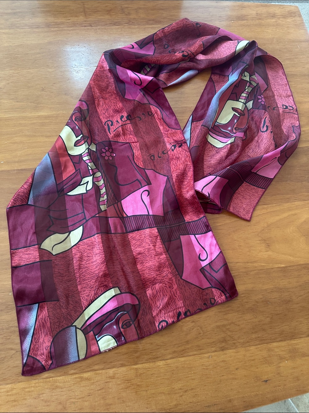 Pablo Picasso Scarf Abstract Art 52” X 14”